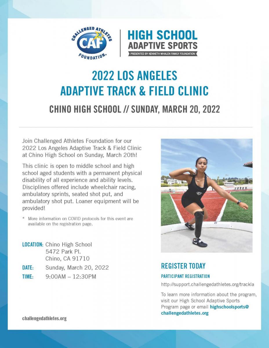 Adaptive Track & Field Clinic Desert Recreation District
