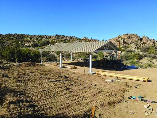 Shade structure at Shumway Ranch