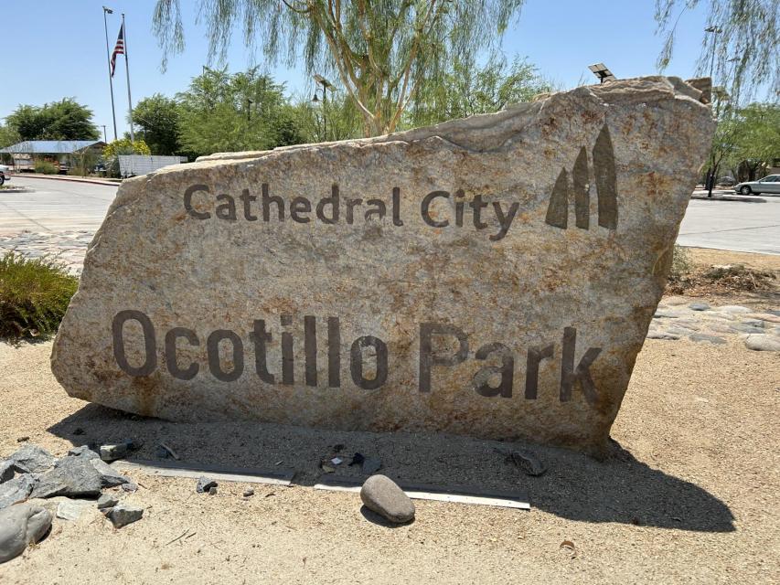 Ocotillo Park sign