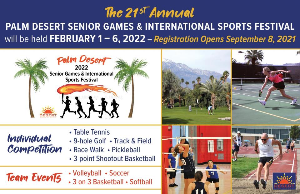 Image of postcard announcement of 2022 PD Senior Games
