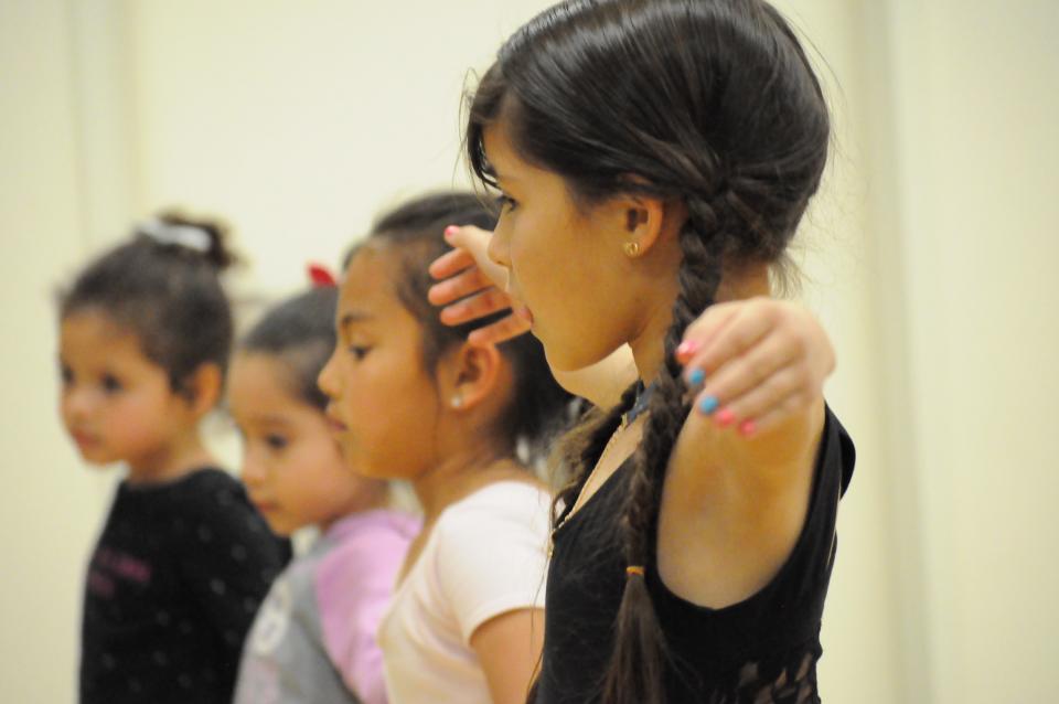 Young girls doing ballet