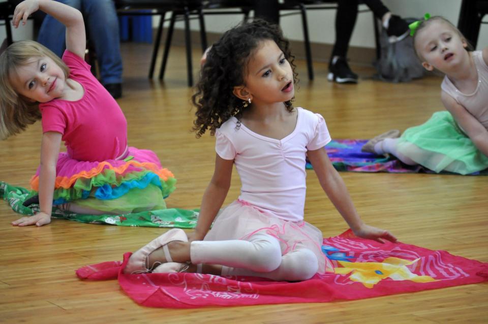 Little girls in dance class