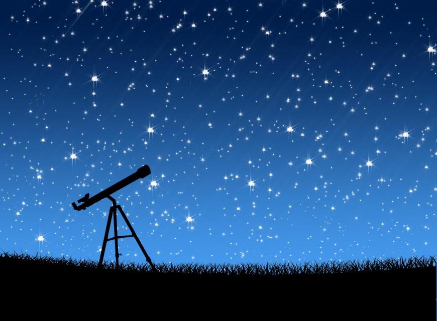 A telescope against a starry sky