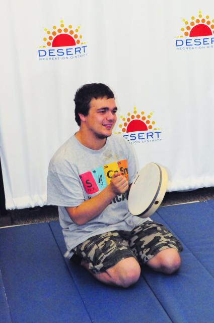 Man playing the tamborine