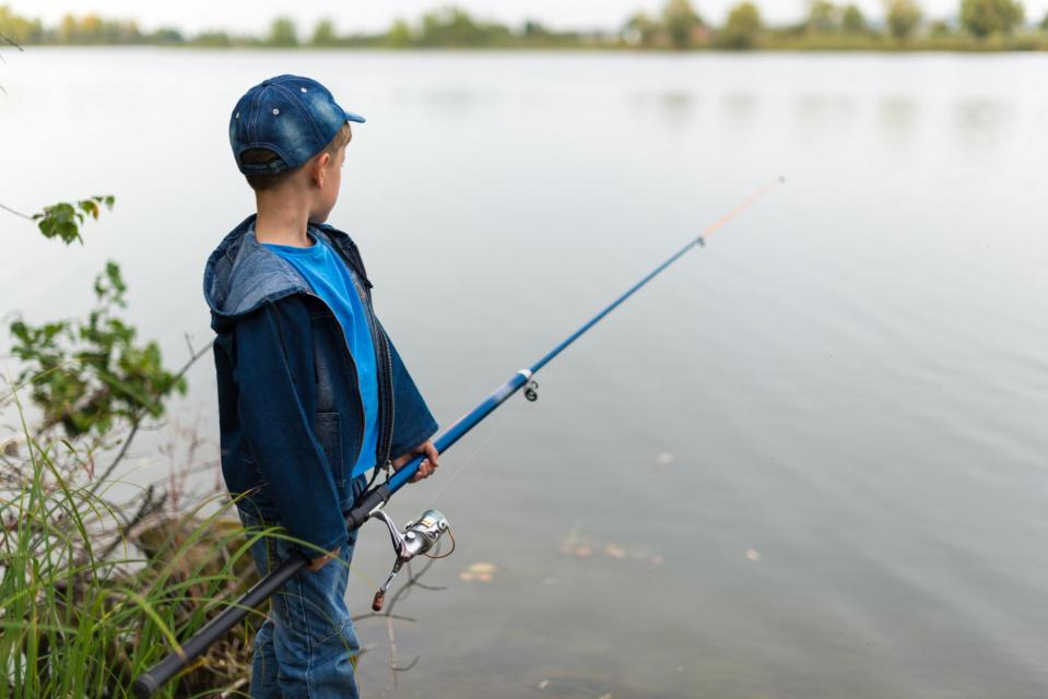 Young boy fishing