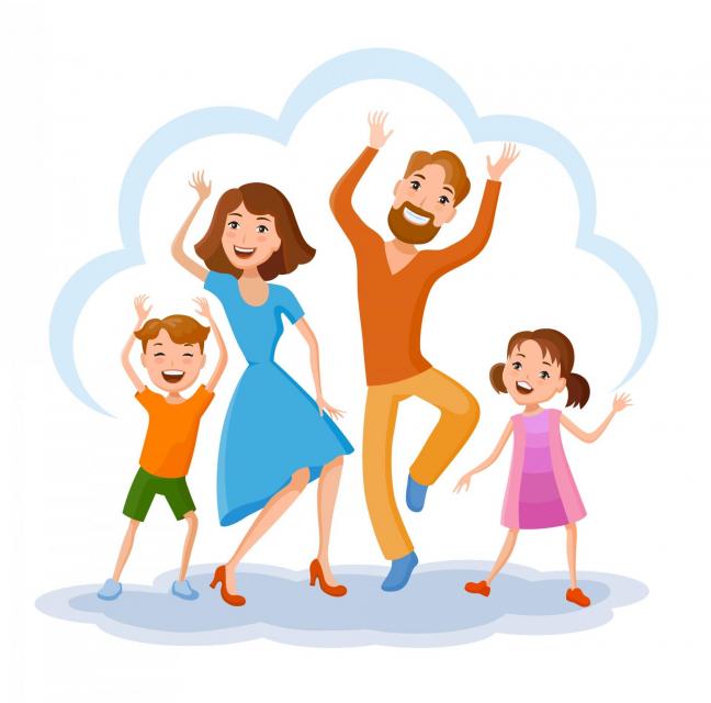 Animated family dancing