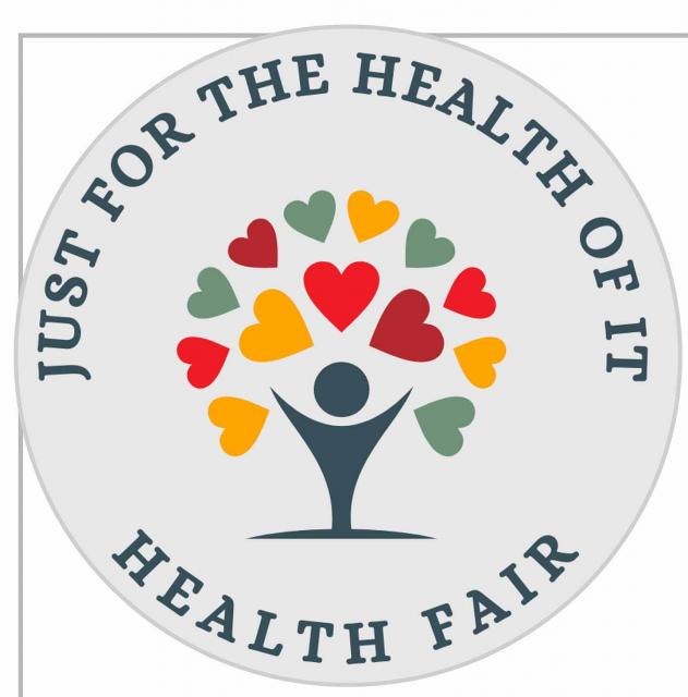 drawings of hearts and healthy activities and foods