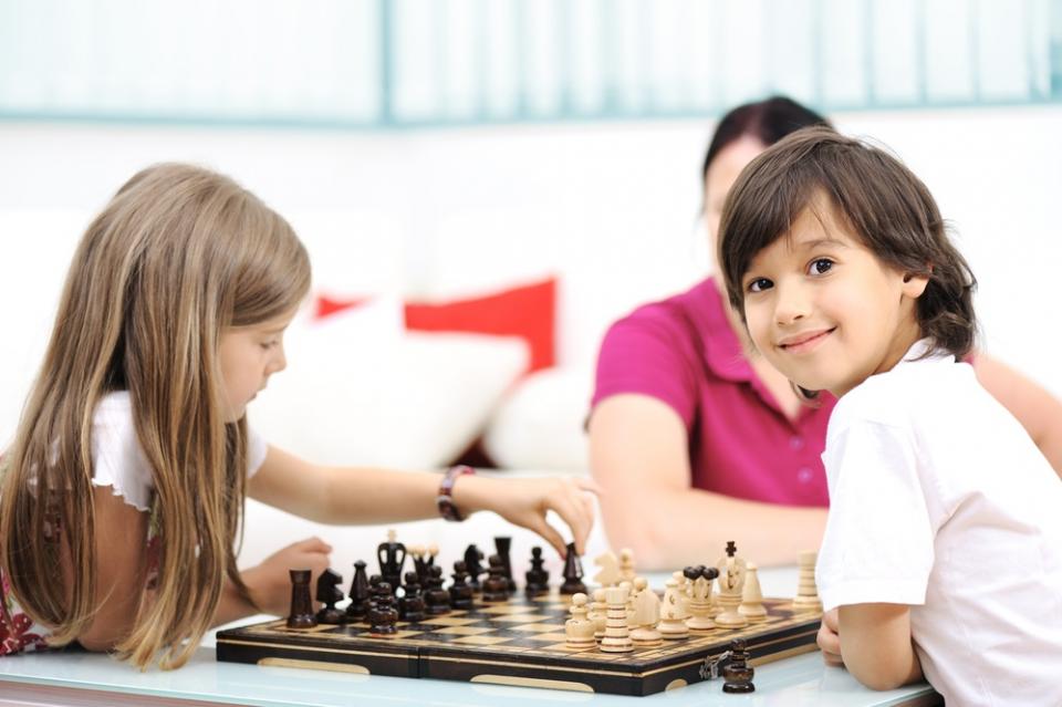 Youth playing chess