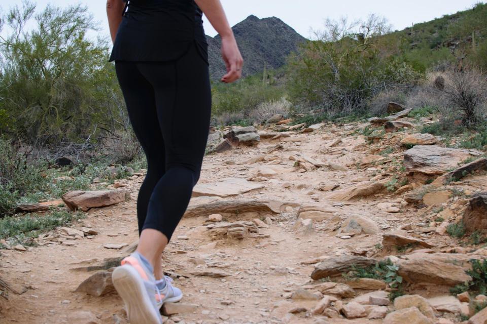 Legs of an adult hiking
