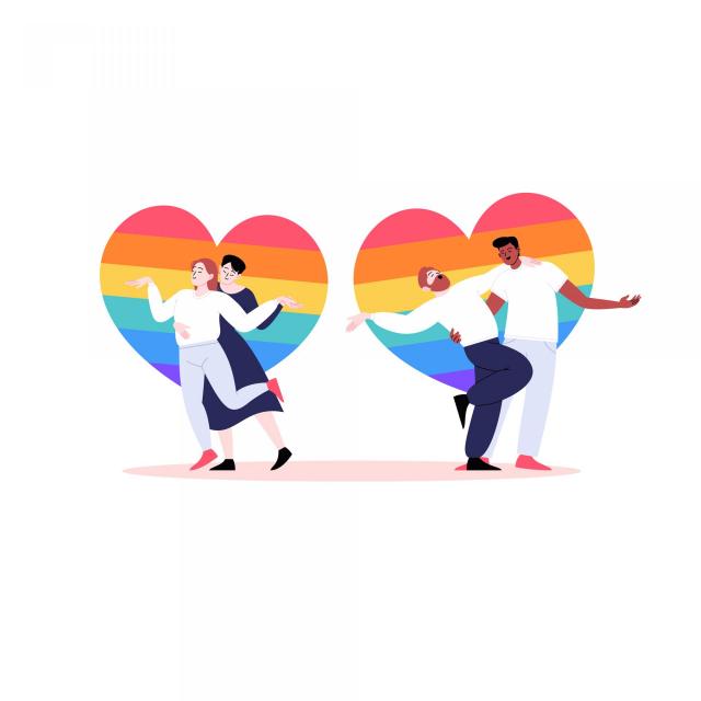 Animation of gay couples dancing