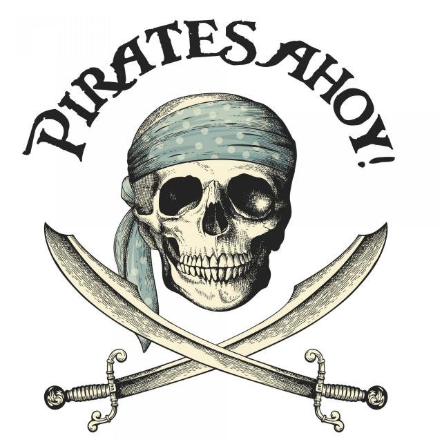 Pirate skull and crossbones poster