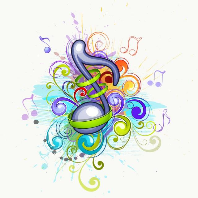Painting of musical notes
