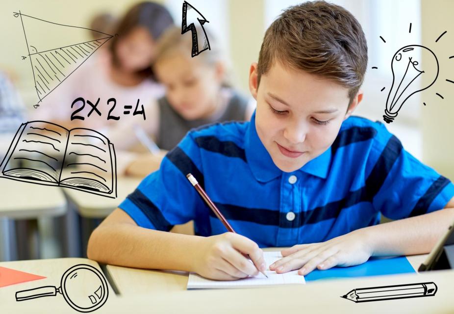 Boy doing math