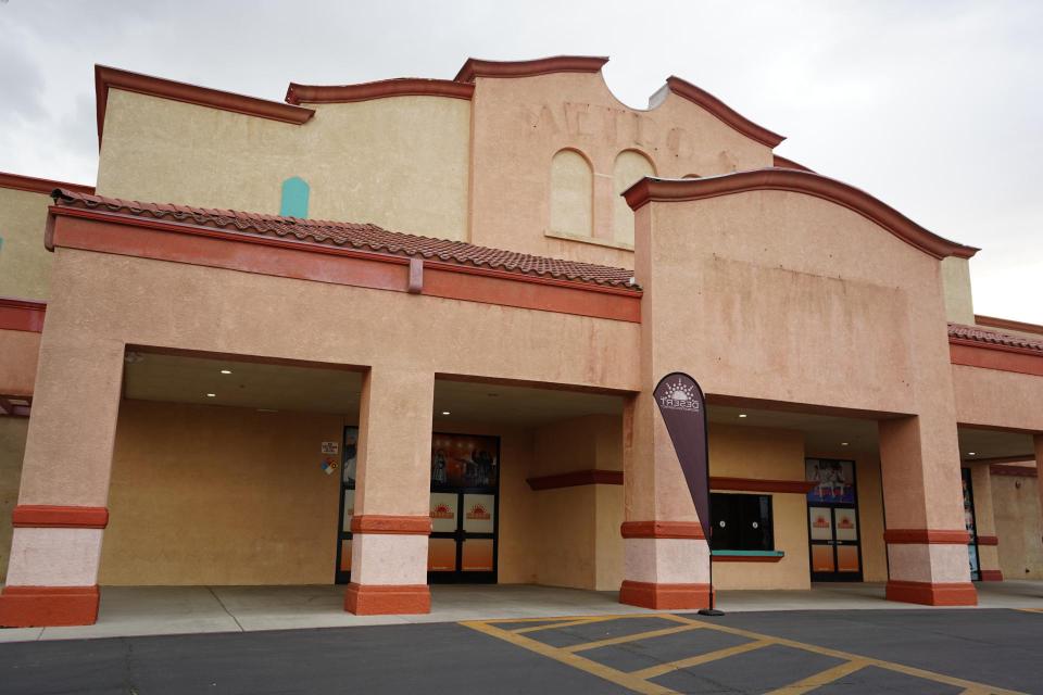 Exterior shot of the Future gymnastics & performing arts center (Former Metro 8 Theater)