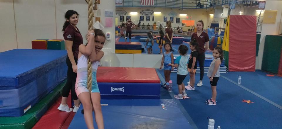 Kids doing gymnastics