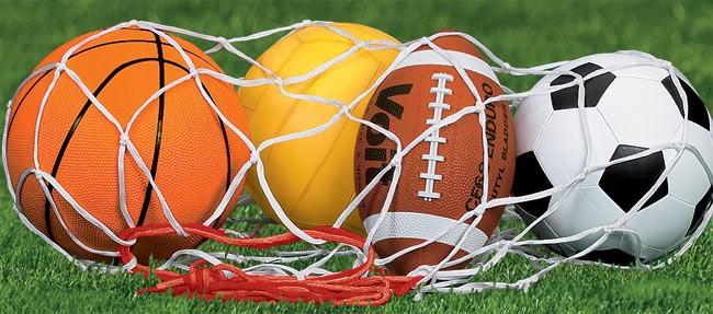 Basketball, volleyball, football, soccer ball