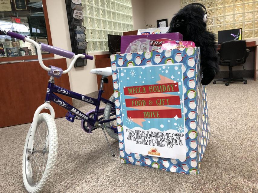 Gift donation box and bicycle