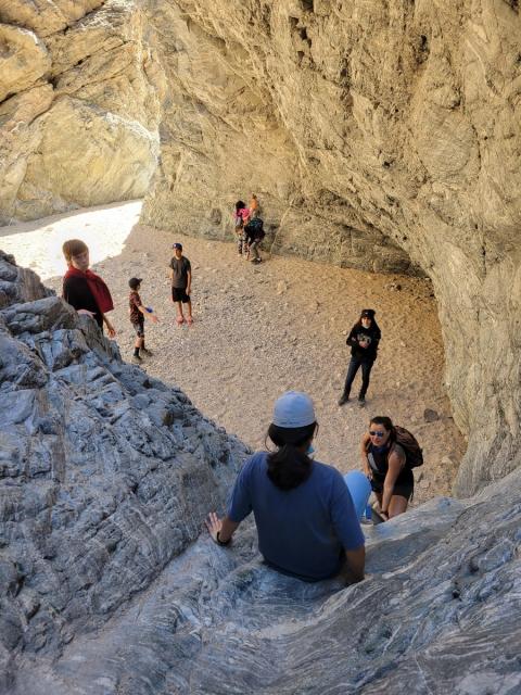 People outdoors hiking
