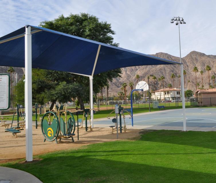 Shade structure at La Quinta Park