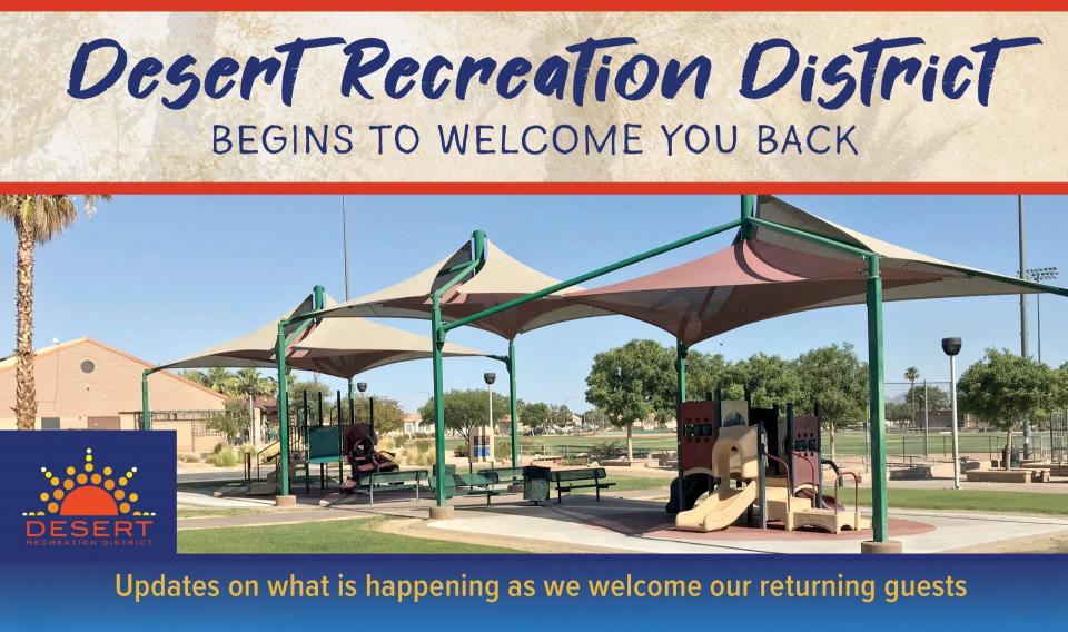 Front of brochure that reads "DRD begins to welcome you back"