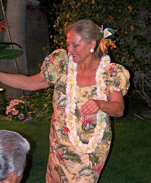 Woman hula dancing