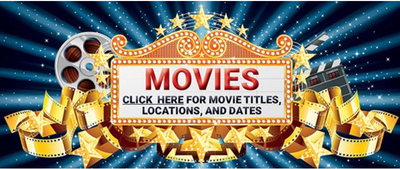 Graphic of movie placard that states click here for details about movies