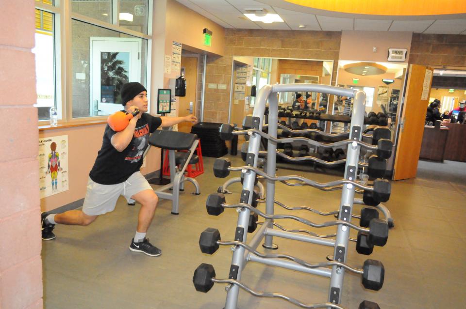 Man working out in weightroom