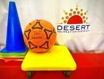 Ball and cones for adaptive scooter soccer