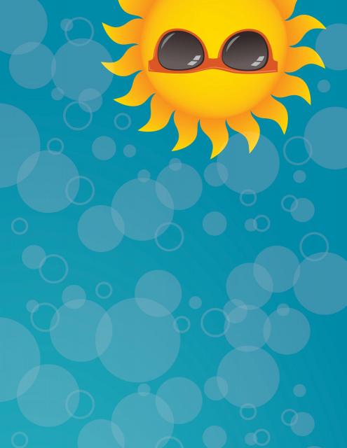 Upside down animated drawing of the sun with sunglasses on